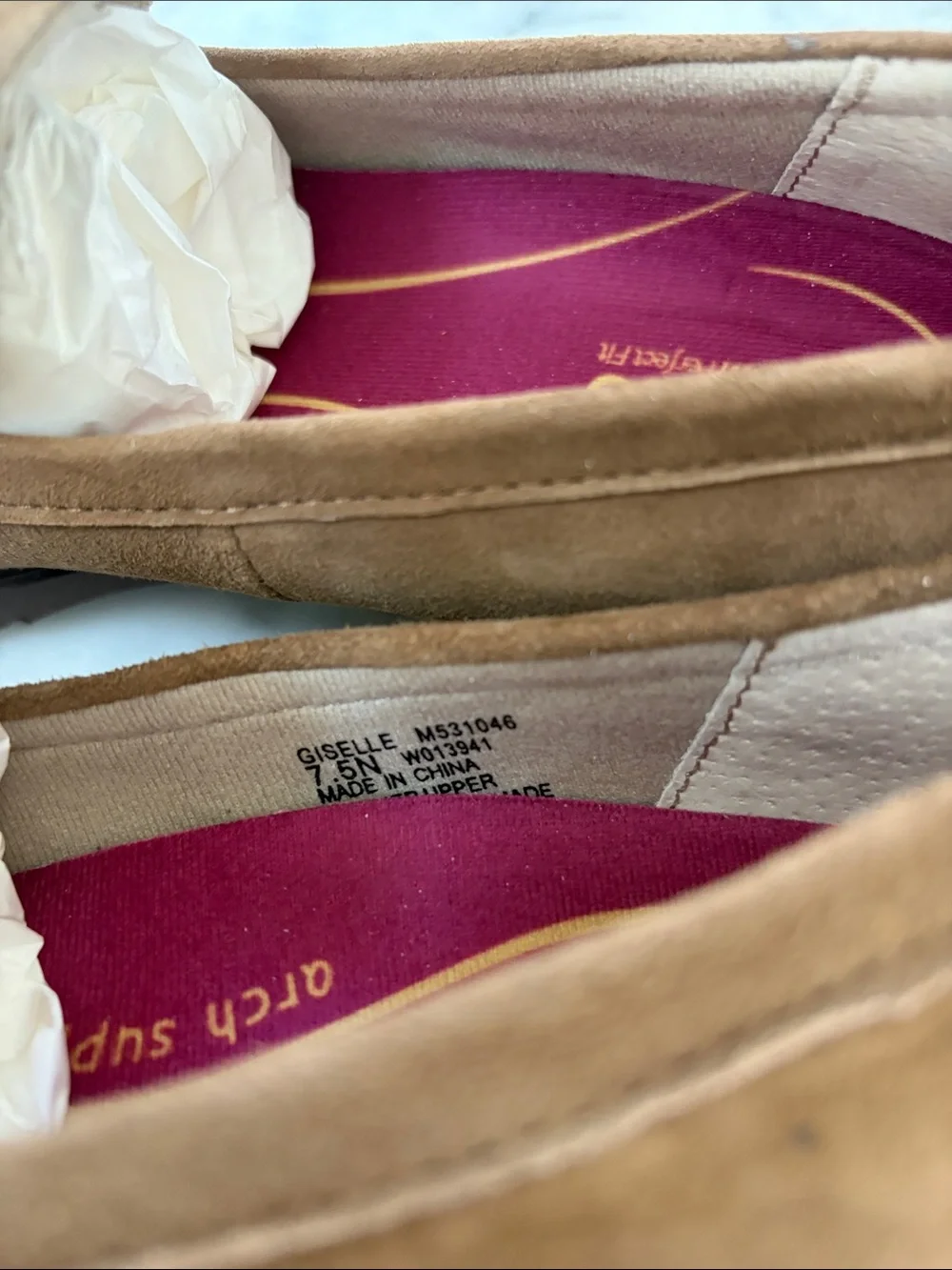 Munro Giselle Fawn Kid Suede Slip-On Loafers